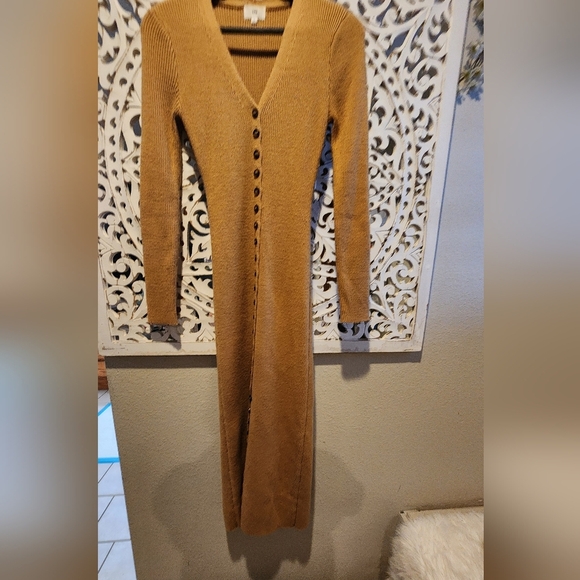 LPA KAVALA MAXI CARDIGAN SWEATER LONG SLEVES FRONT BUTTON WOOL DRESS SZ SMALL - Picture 3 of 12